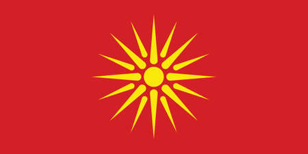 Vector Illustration of the Historical Timeline Flag of Macedonia from 1992 to 1995