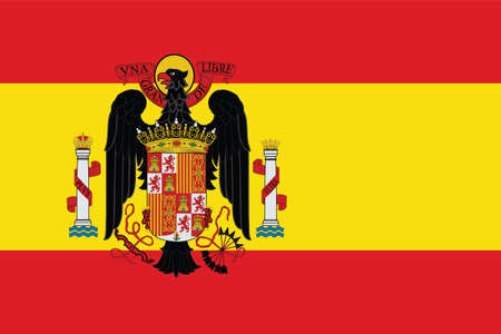 Vector Illustration of the Historical Timeline Flag of Spain from 1945 to 1977のイラスト素材