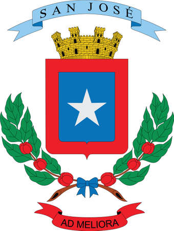Flat vector coat of arms of Costa Rican province of San JosÃ©のイラスト素材