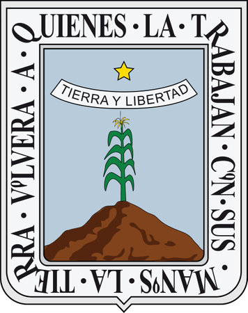 Official vector coat of arms of the Mexican state of Morelosのイラスト素材