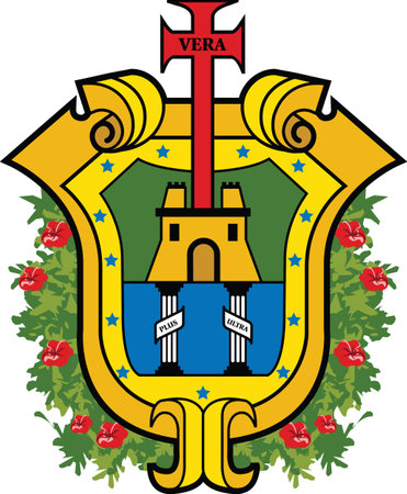 Official vector coat of arms of the Mexican state of Veracruzのイラスト素材