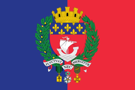 Vector flag illustration of the French capital of Paris, Franceのイラスト素材