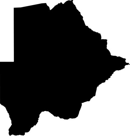 Black vector map of the Republic of Botswanaのイラスト素材