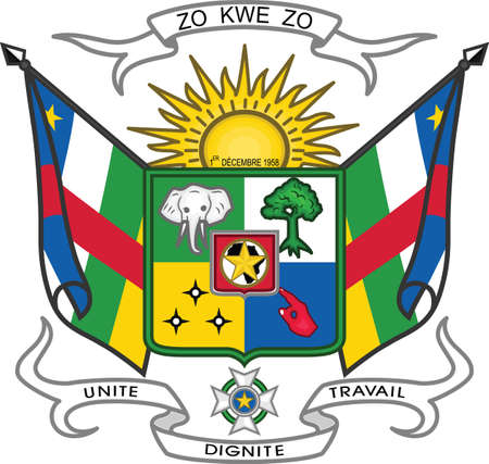 Official current vector coat of arms of the Central African Republicのイラスト素材