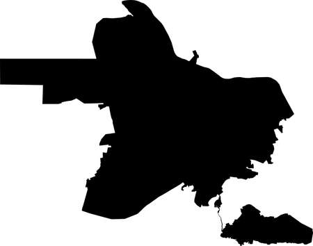 Simple vector black administrative map of Nizhny Novgorod, Russiaのイラスト素材