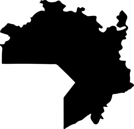 Simple vector black administrative map of Kazan, Russiaのイラスト素材