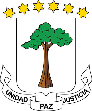 Official current vector coat of arms of the Republic of Equatorial Guineaのイラスト素材