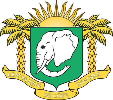 Official current vector coat of arms of the Republic of Ivory Coast (CÃ´te d'Ivoire)のイラスト素材