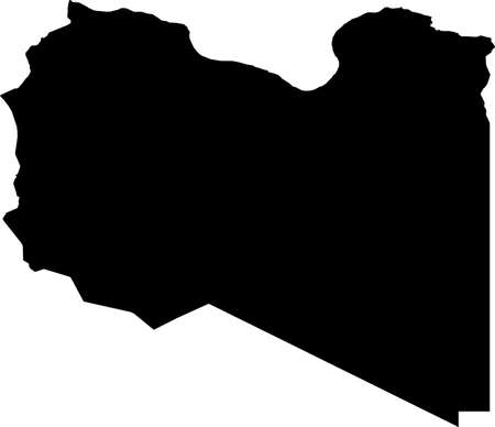 Simple black vector map of the State of Libyaのイラスト素材