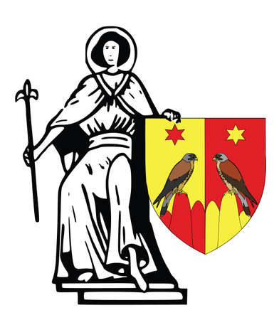 Current official emblem of the Evere municipality of Belgian capital of Brussels, Belgiumのイラスト素材