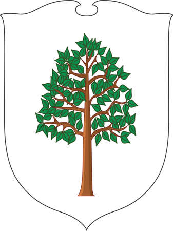 Current official emblem of the Ixelles (Elsene) municipality of Belgian capital of Brussels, Belgiumのイラスト素材