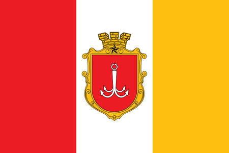 Vector flag illustration of the Ukrainian city of Odessa, Ukraineのイラスト素材