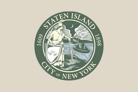 Vector flag illustration of the New Yorker borough of the Staten Islandのイラスト素材