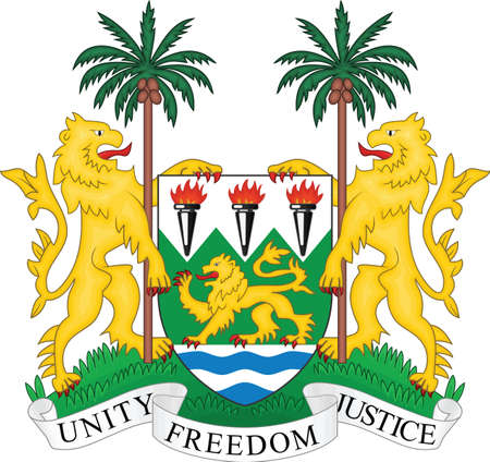 Official current vector coat of arms of the Republic of Sierra Leoneのイラスト素材
