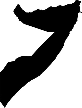 Simple black vector map of the Federal Republic of Somaliaのイラスト素材