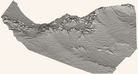 Light topographic map of the Republic of Somaliland with black contour lines on beige backgroundのイラスト素材