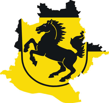 Simple vector administrative flag map of the German regional capital city of Stuttgart, Germanyのイラスト素材