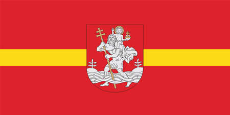 Official flag vector illustration of the Lithuania capital city of Vilnius, Lithuaniaのイラスト素材