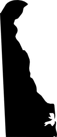 Simple black vector map of the Federal State of Delaware, USAのイラスト素材