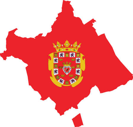 Simple vector administrative flag map of the Spanish  municipality of Murcia, Spainのイラスト素材