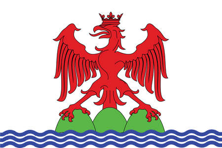 Official flag vector illustration of the French regional capital city of Nice, Franceのイラスト素材