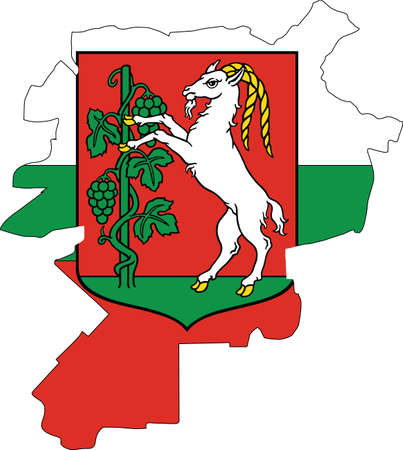 Simple vector administrative flag map of the Polish  regional capital city of Lublin, Polandのイラスト素材