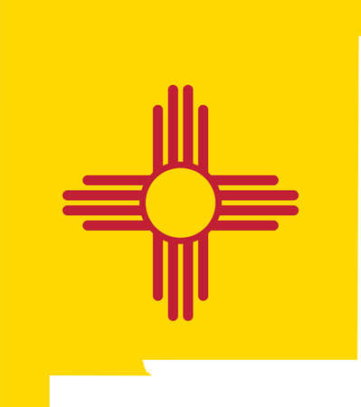 Simple flat flag map of the Federal State of New Mexico, USAのイラスト素材