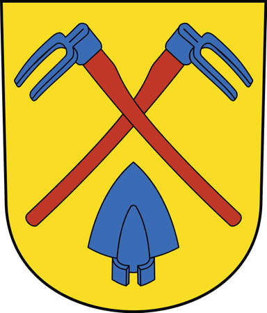 Official coat of arms vector illustration of the quarter Unterstrass Neighborhood of the Swiss regional capital city of Zurich, Switzerlandのイラスト素材