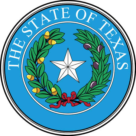Official current vector great seal of the Federal State of Texas, USAのイラスト素材