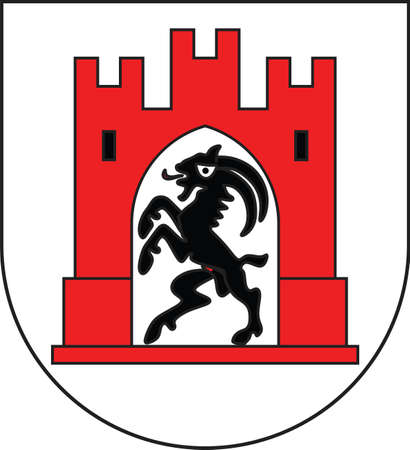 Official coat of arms vector illustration of the Swiss regional capital city of Chur, Switzerlandのイラスト素材