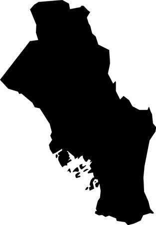 Simple black vector map of the Norwegian capital city of Oslo, Norwayのイラスト素材
