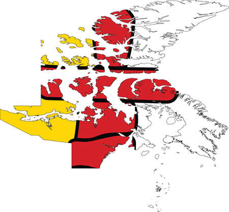 Flat vector administrative flag map of the Canadian territory of NUNAVUT, CANADAのイラスト素材