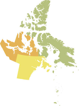Pastel flat blank vector administrative map of the Canadian territory of NUNAVUT, CANADAのイラスト素材