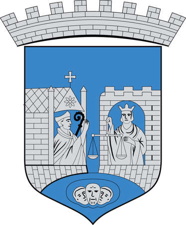 Official coat of arms vector illustration of the Norwegian regional capital city of TRONDHEIM, NORWAYのイラスト素材
