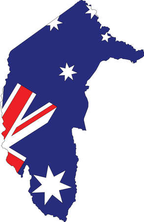Flat vector administrative flag map of the Australian territory of AUSTRALIAN CAPITAL TERRITORY combined with official flag of AUSTRALIAのイラスト素材