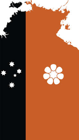 Flat vector administrative flag map of the Australian territory of NORTHERN TERRITORY, AUSTRALIAのイラスト素材