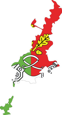 Simple flat blank vector flag map of the Ukrainian regional capital city of KRYVYI RIH, UKRAINEのイラスト素材