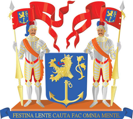 Official coat of arms vector illustration of the Dutch regional capital city of VENLO, NETHERLANDSのイラスト素材