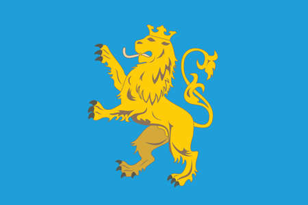Official current vector flag of the Ukrainian administrative area  of LVIV OBLAST, UKRAINEのイラスト素材