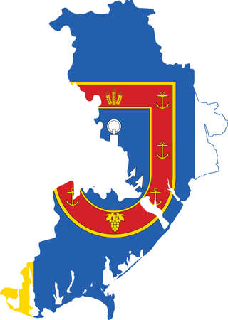 Flat vector map of the Ukrainian administrative area  of ODESSA OBLAST, UKRAINEのイラスト素材