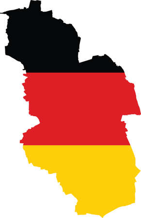 Simple flat blank vector flag map of the German regional capital city of GELSENKIRCHENwithin the flag of GERMANYのイラスト素材