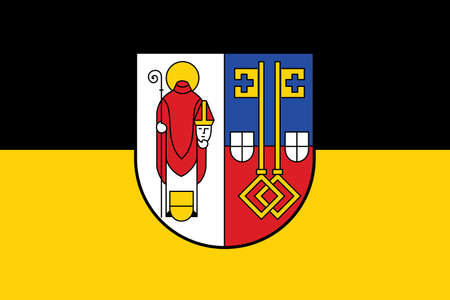 Official flag vector illustration of the German regional capital city of KREFELD, GERMANYのイラスト素材