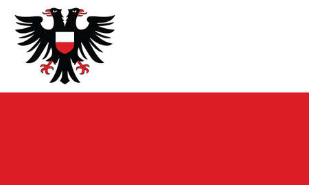 Official flag vector illustration of the German regional capital city of LÃBECK, GERMANYのイラスト素材
