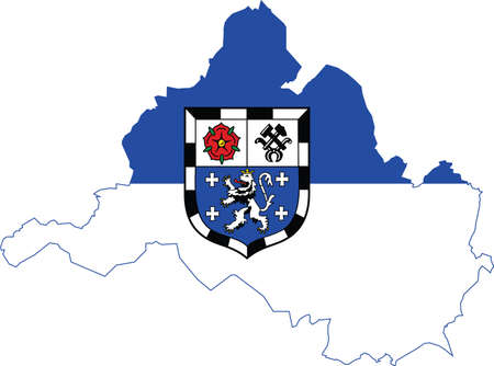 Simple flat vector flag map of the German regional capital city of SAARBRÃCKEN, GERMANYのイラスト素材