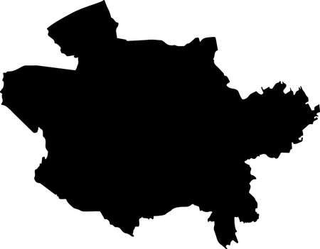 Black flat blank vector map of the German regional capital city of OSNABRÃCK, GERMANYのイラスト素材