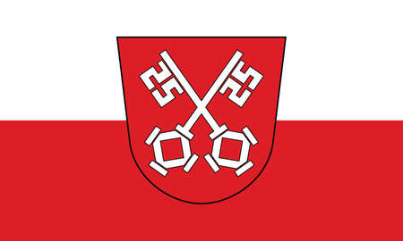 Official flag vector illustration of the German regional capital city of REGENSBURG, GERMANYのイラスト素材