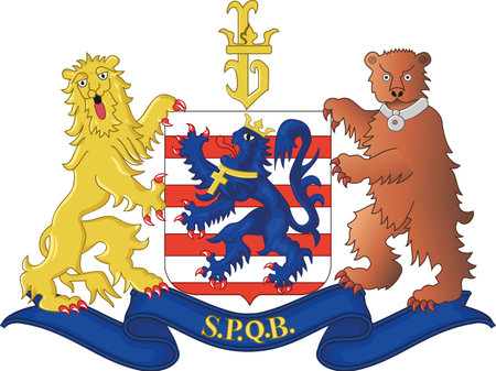 Official coat of arms vector illustration of the Belgian city of BRUGES, BELGIUMのイラスト素材