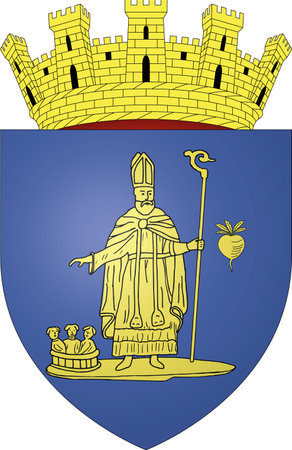 Official coat of arms vector illustration of the Belgian city of SINT-NIKLAAS, BELGIUMのイラスト素材