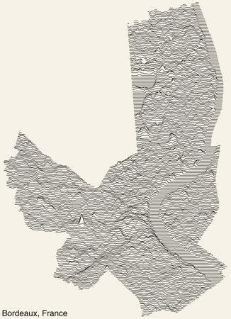 Topographic relief map of BORDEAUX, FRANCEのイラスト素材