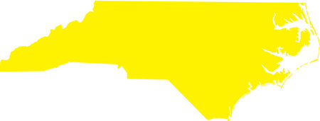YELLOW CMYK color detailed flat map of the federal state of NORTH CAROLINA, UNITED STATES OF AMERICA on transparent backgroundのイラスト素材